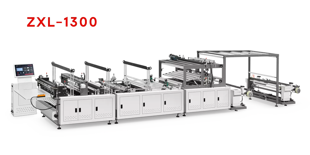 Machine de fabrication de sacs non tissés à double alimentation