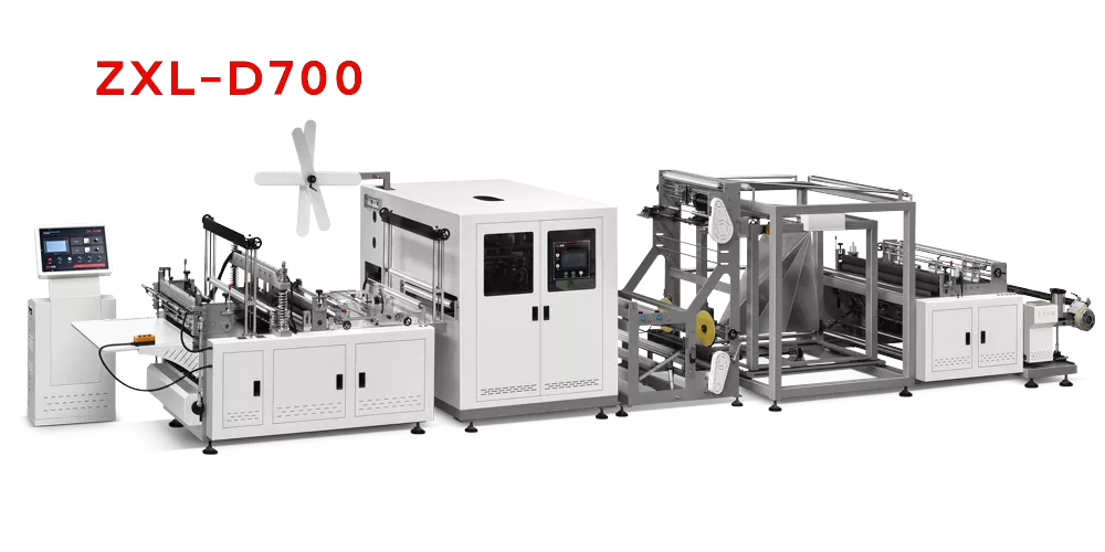 Machine de fabrication de sacs plats non tissés avec fixation de poignée en ligne